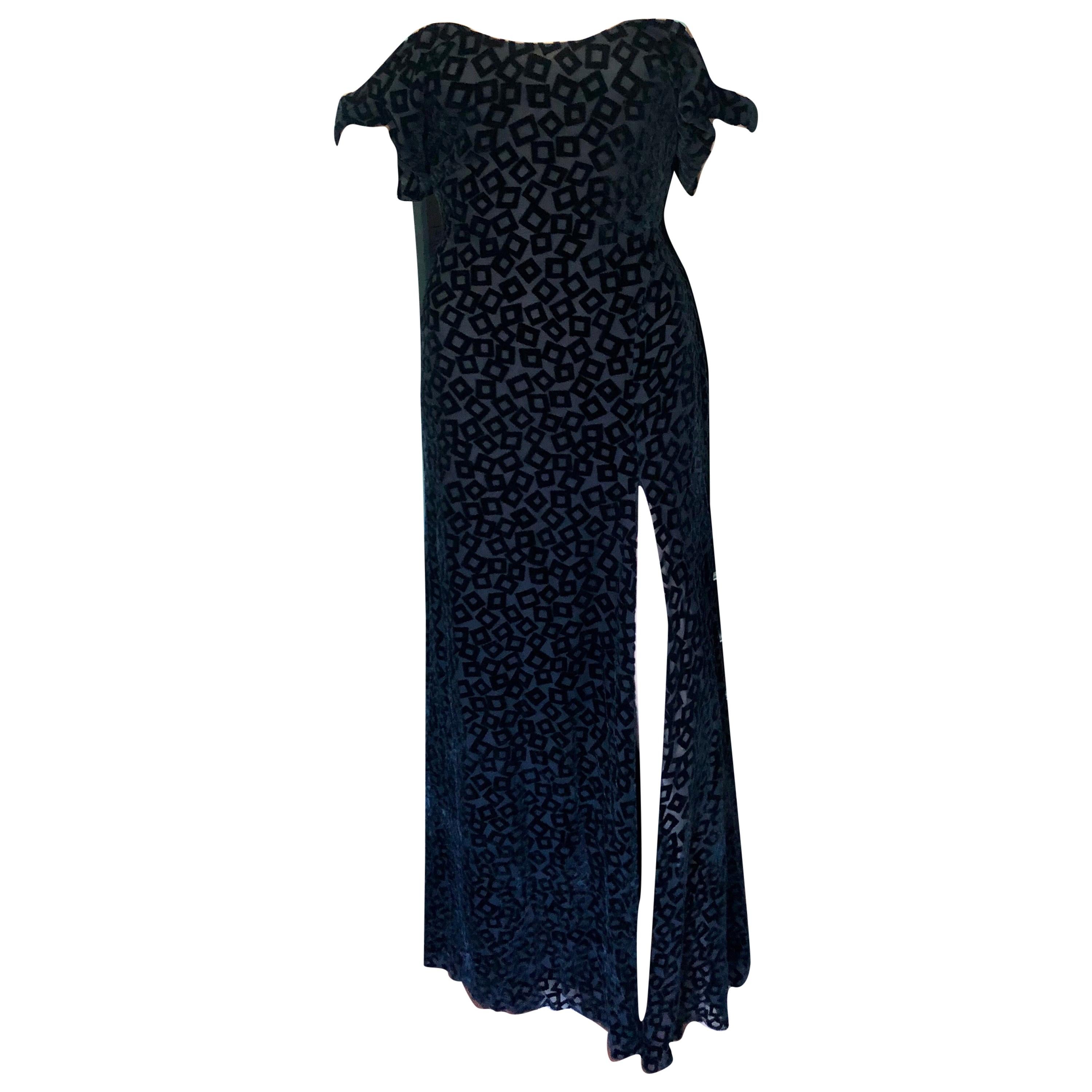 Gianni Versace S/S 1999 Vintage Black Evening Dress Gown