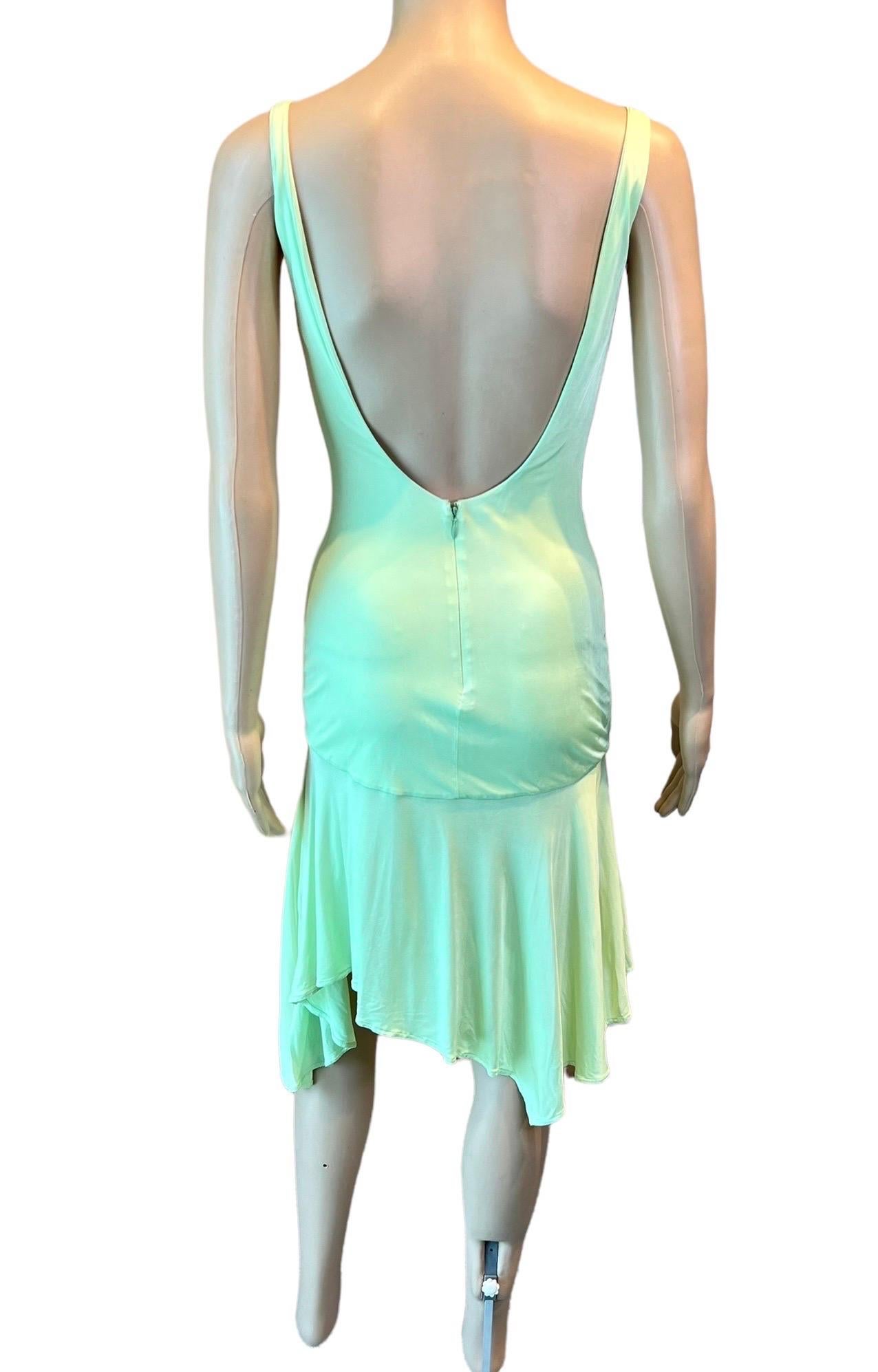 Gianni Versace S/S 1995 Runway Medusa Embellished Backless Slip Evening Dress In Good Condition For Sale In Naples, FL