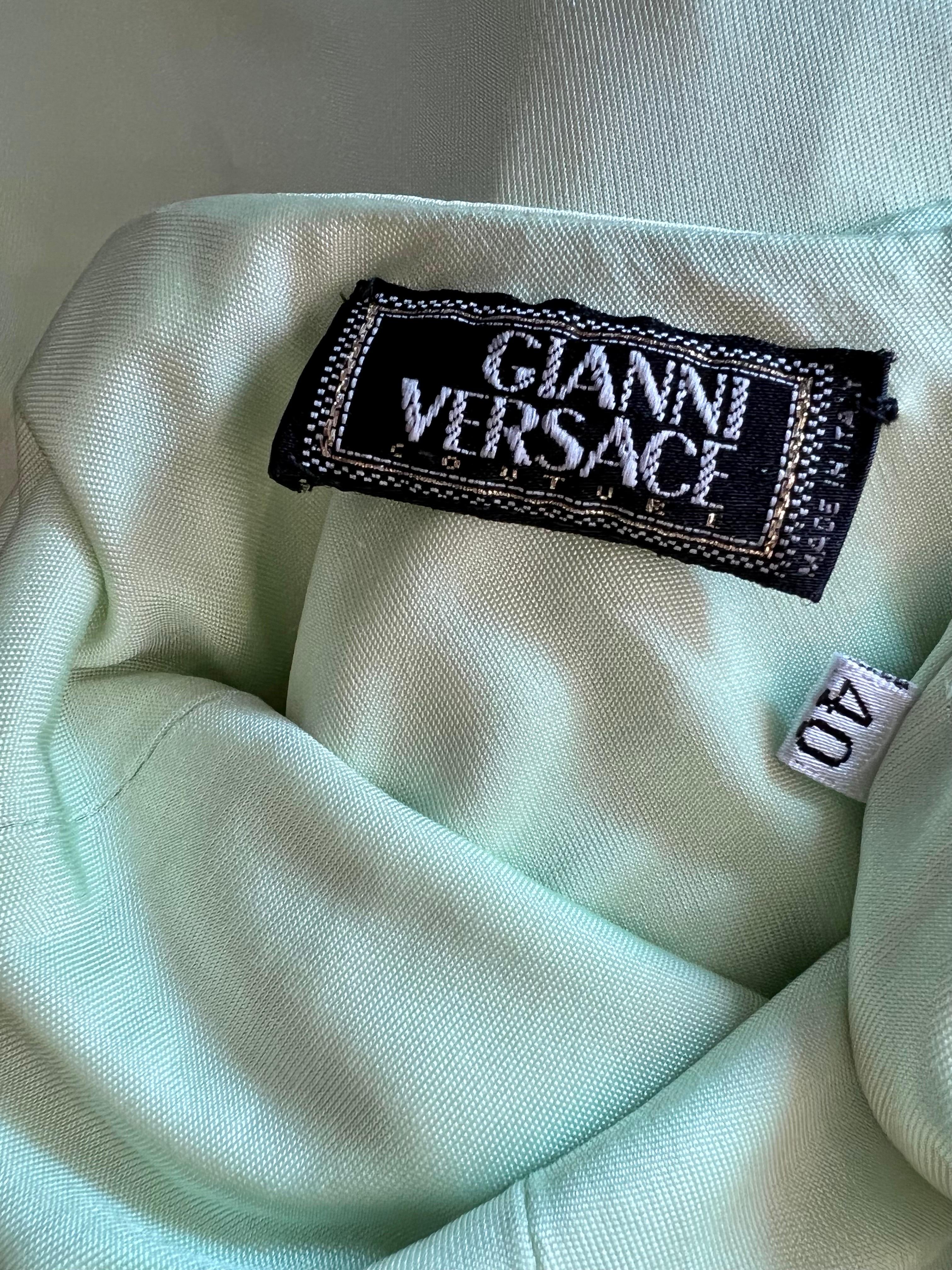 Gianni Versace S/S 1995 Runway Medusa Embellished Backless Slip Evening Dress For Sale 2