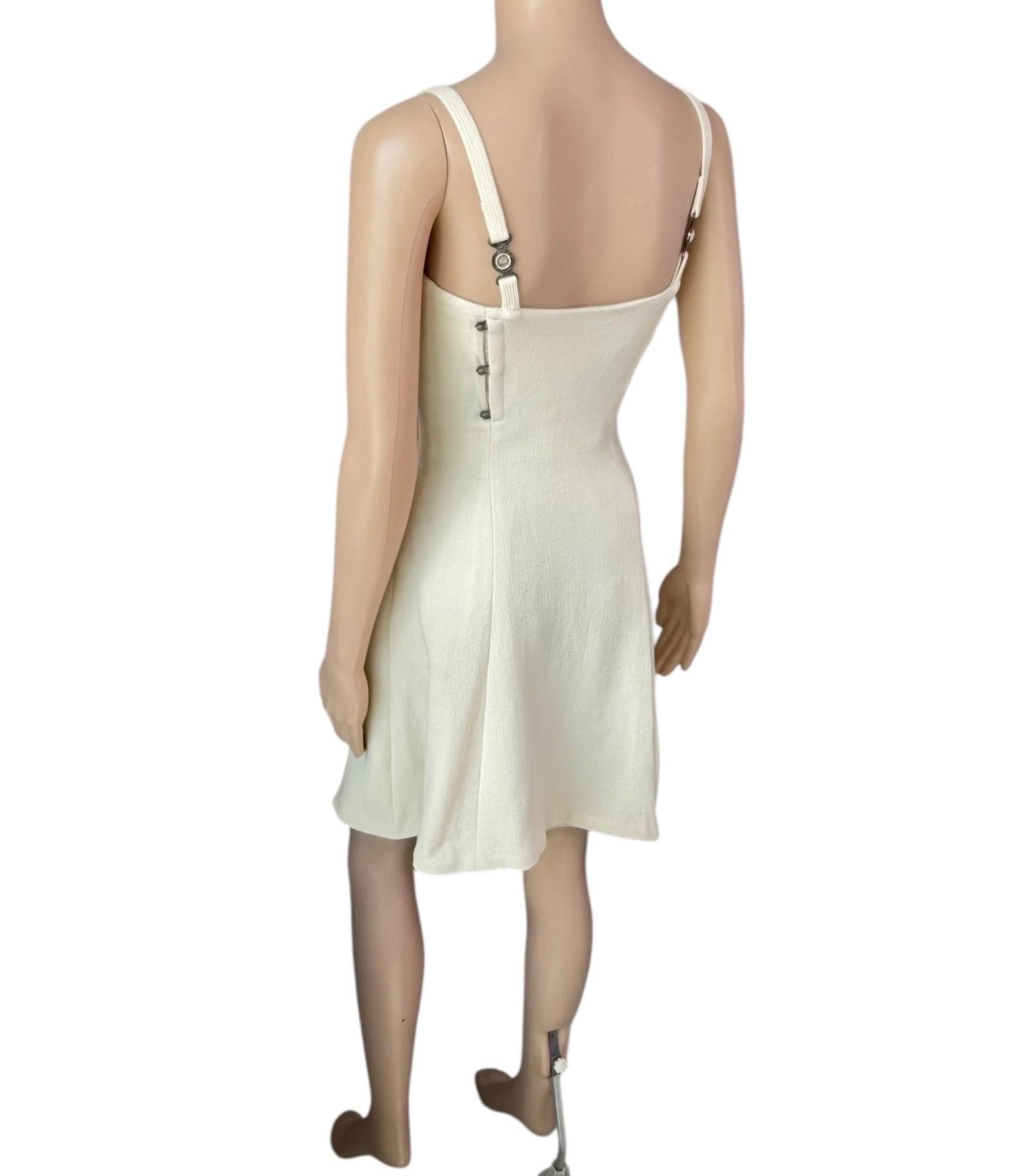 Gianni Versace S/S 1995 Runway Vintage Bustier Korsett Elfenbein Minikleid im Angebot 5