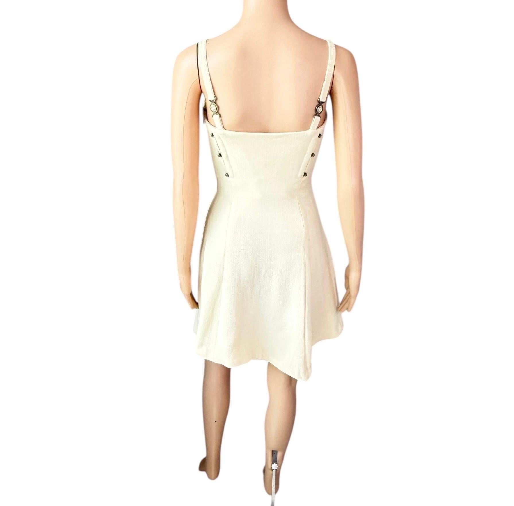 Gianni Versace S/S 1995 Runway Vintage Bustier Korsett Elfenbein Minikleid im Angebot 7