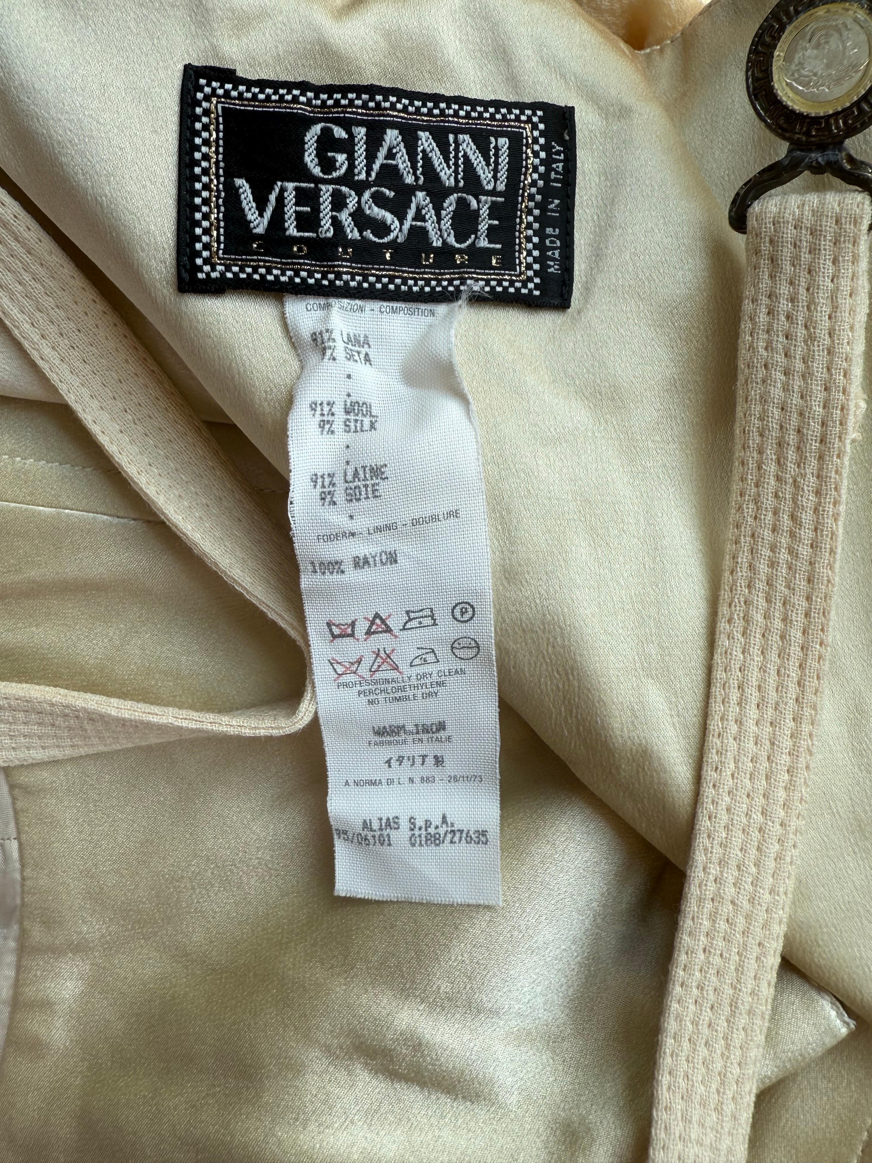 Gianni Versace S/S 1995 Runway Vintage Bustier Korsett Elfenbein Minikleid im Angebot 13