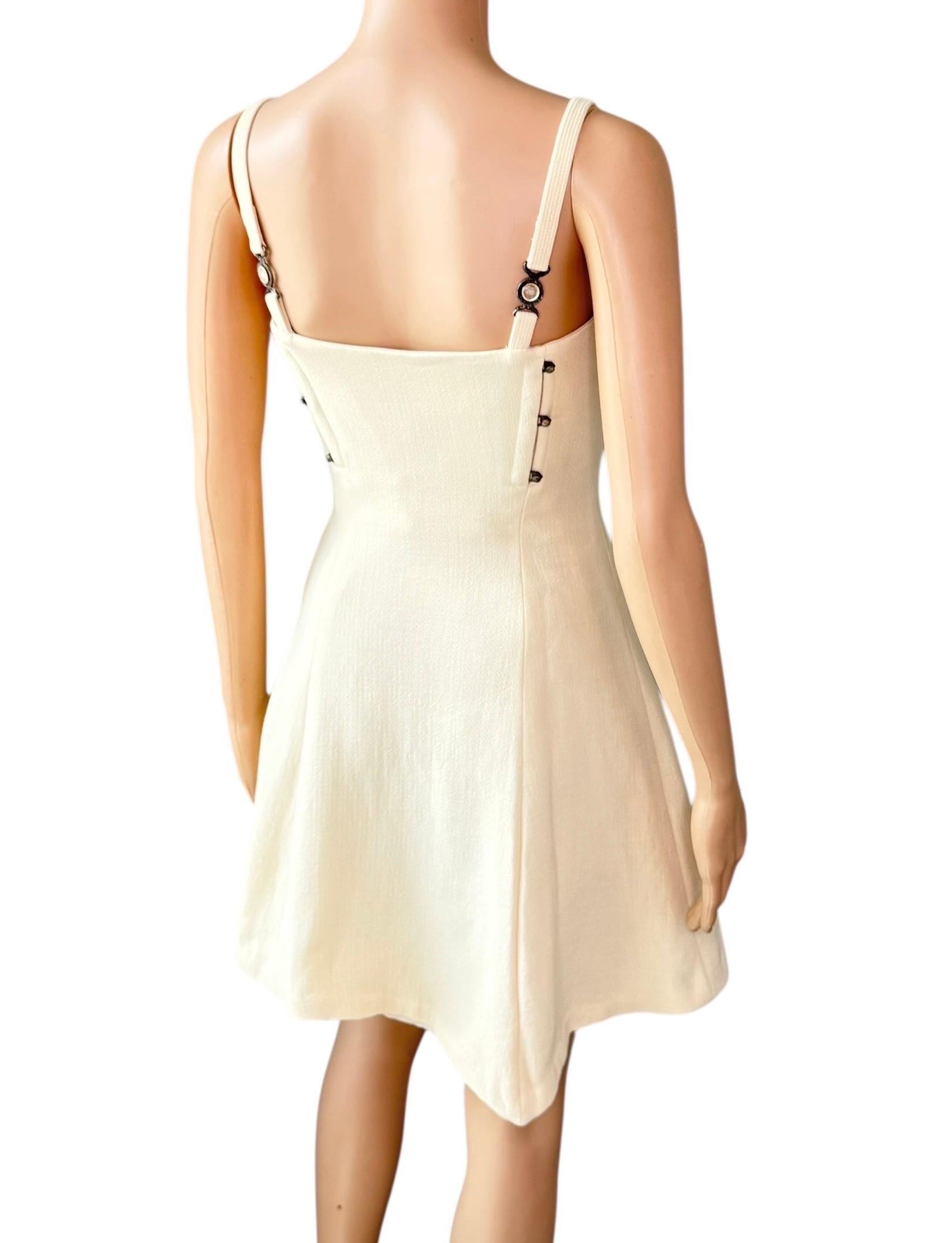 Gianni Versace S/S 1995 Runway Vintage Bustier Korsett Elfenbein Minikleid im Angebot 1