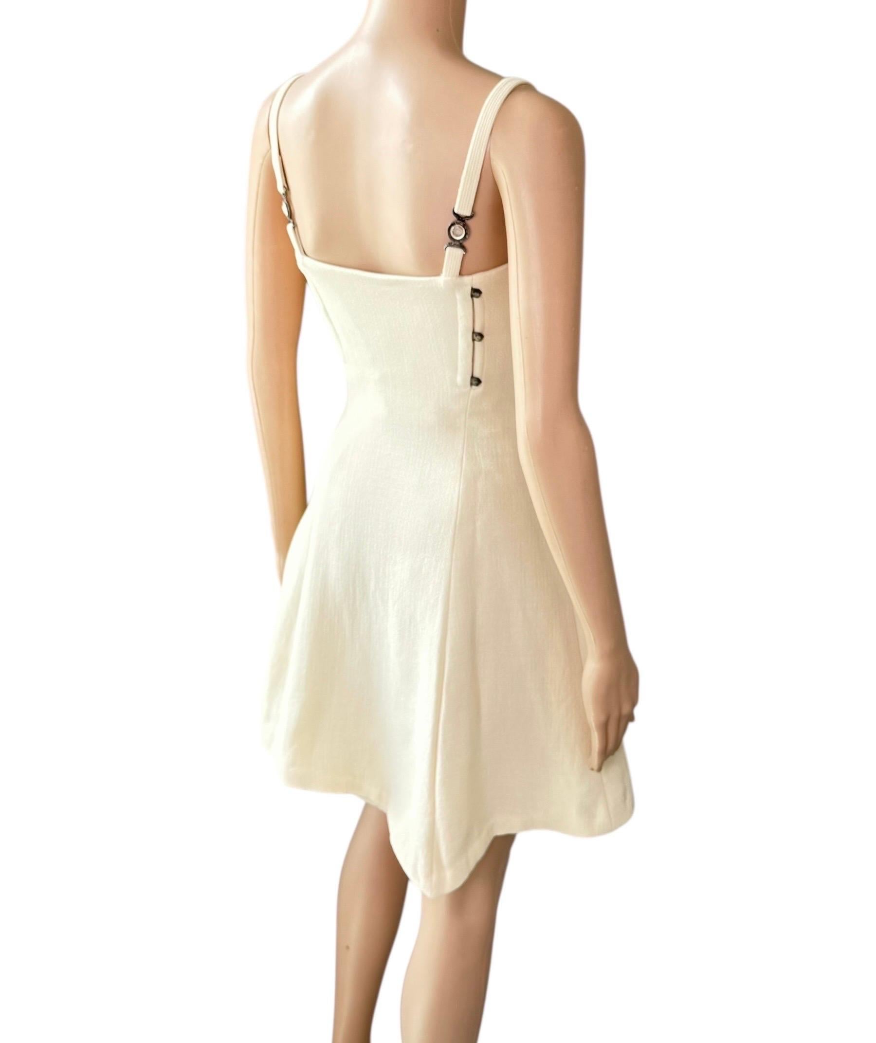 Gianni Versace S/S 1995 Runway Vintage Bustier Korsett Elfenbein Minikleid im Angebot 3