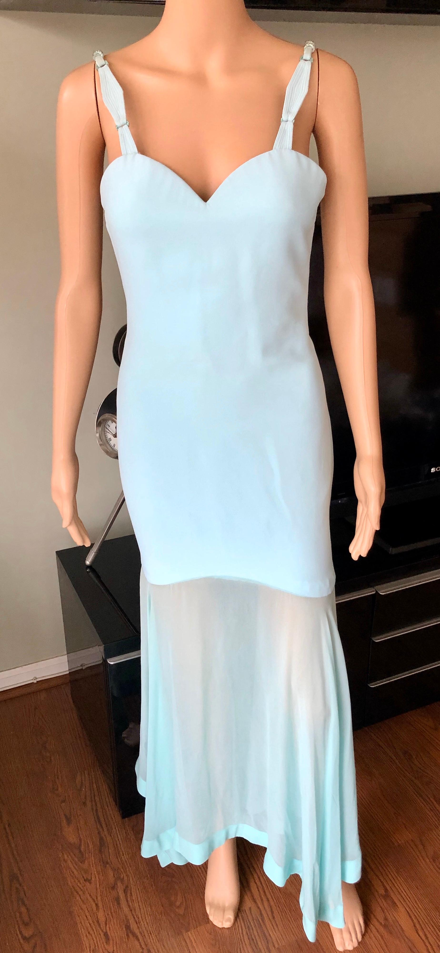 sky blue versace dress