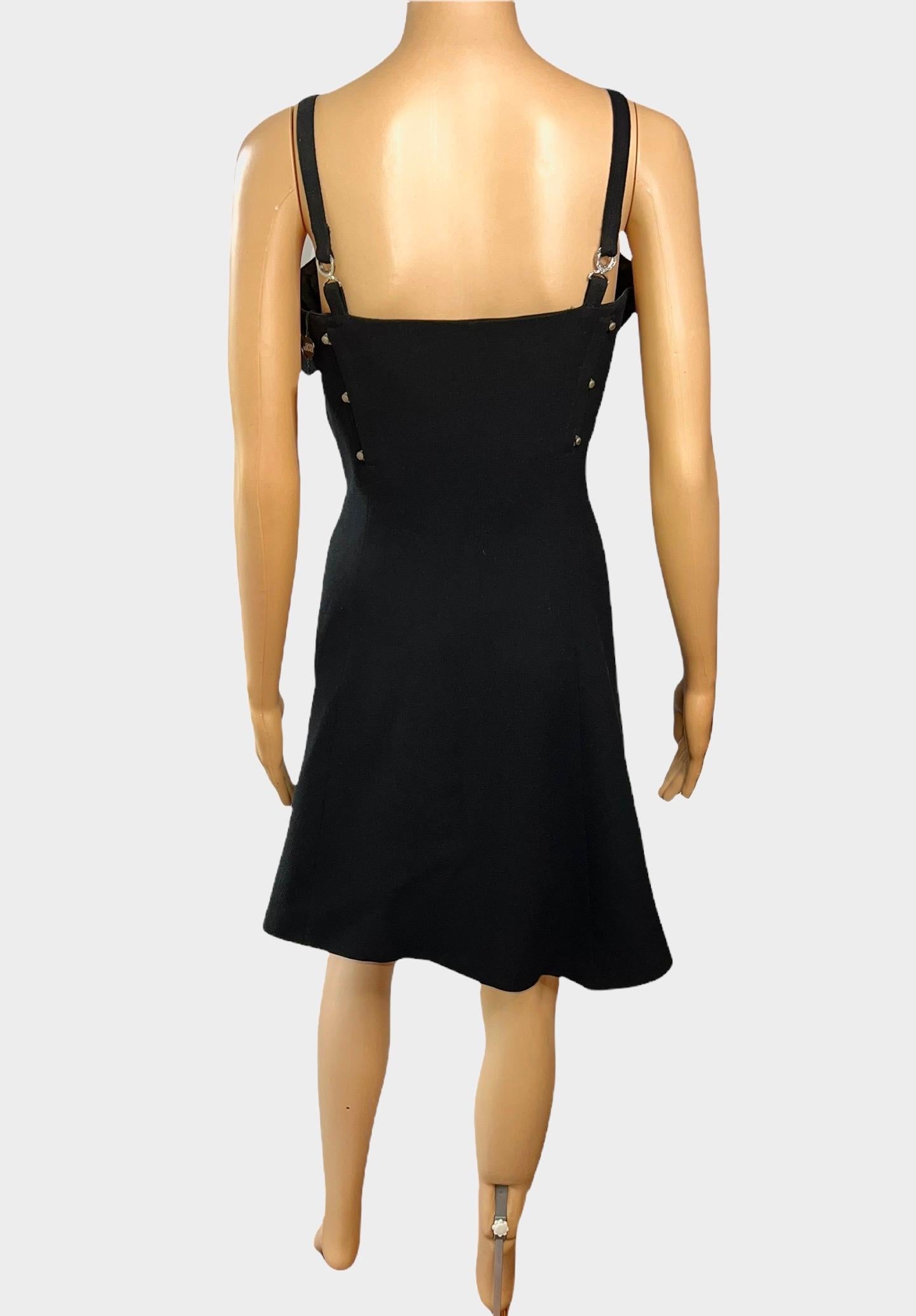 Women's Gianni Versace S/S 1995 Unworn Vintage Bustier Black Mini Dress For Sale
