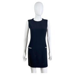 Gianni Versace S/S 1996 Embroidered Black Viscose Zipped Medusa Dress