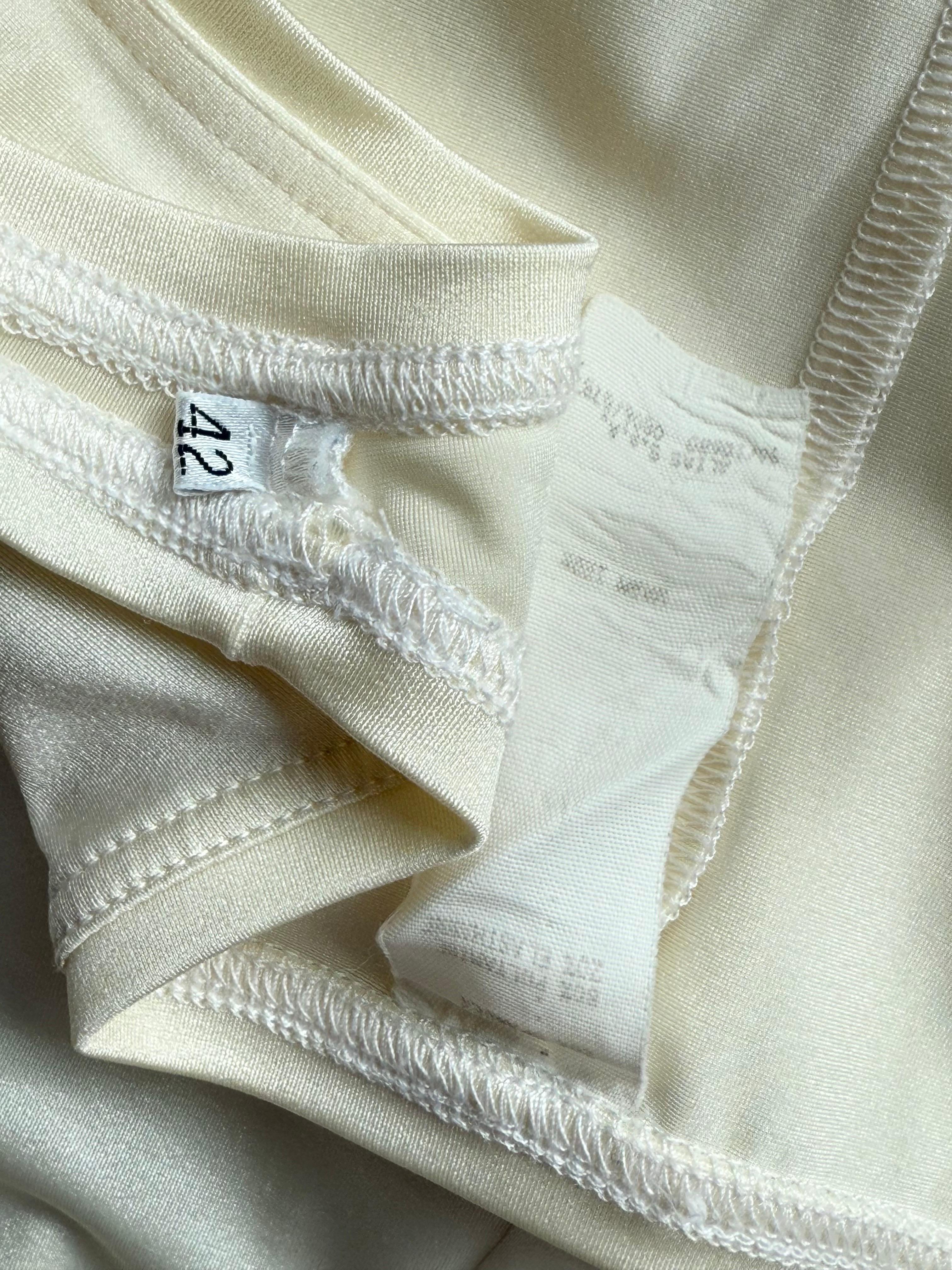 Gianni Versace P/E 1996 Medusa Logo Semi-Sheer Stretch Bodycon Pearl Ivory Dress in vendita 15