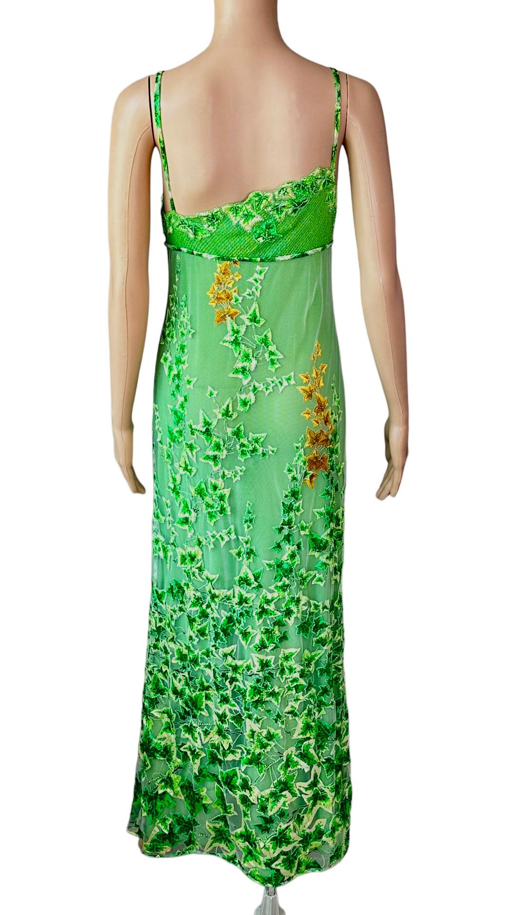 Women's Gianni Versace S/S 1997 Runway Embellished Sheer Lace Shawl Evening Dress Gown  For Sale