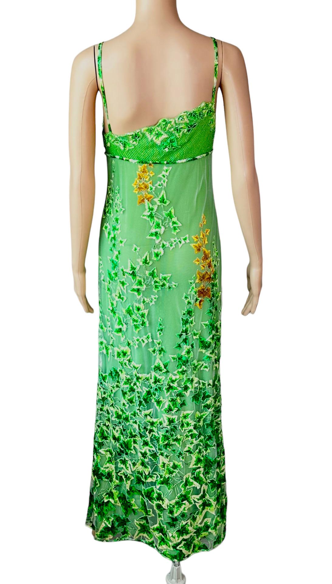 Gianni Versace S/S 1997 Runway Embellished Sheer Lace Shawl Evening Dress Gown  For Sale 3