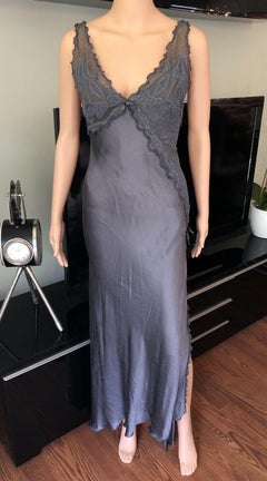 GIANNI VERSACE S/S 1997 Runway Vintage Satin Lace Embroidered Gown