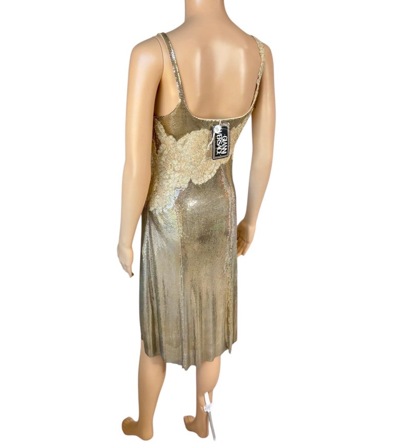 oroton gold dress Oroton Metallic Mini Dress Gold Size 10