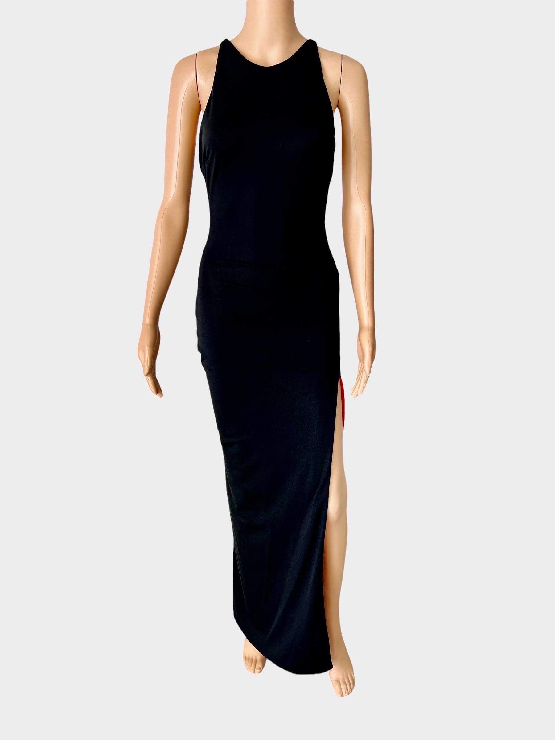 Gianni Versace F/S 1998 Laufsteg Vintage Wet Liquid Look Cutout Abendkleid Kleid im Zustand „Gut“ im Angebot in Naples, FL