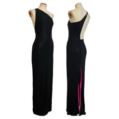 Gianni Versace S/S 1998 Runway Vintage Wet Liquid Look Cutout Evening Gown