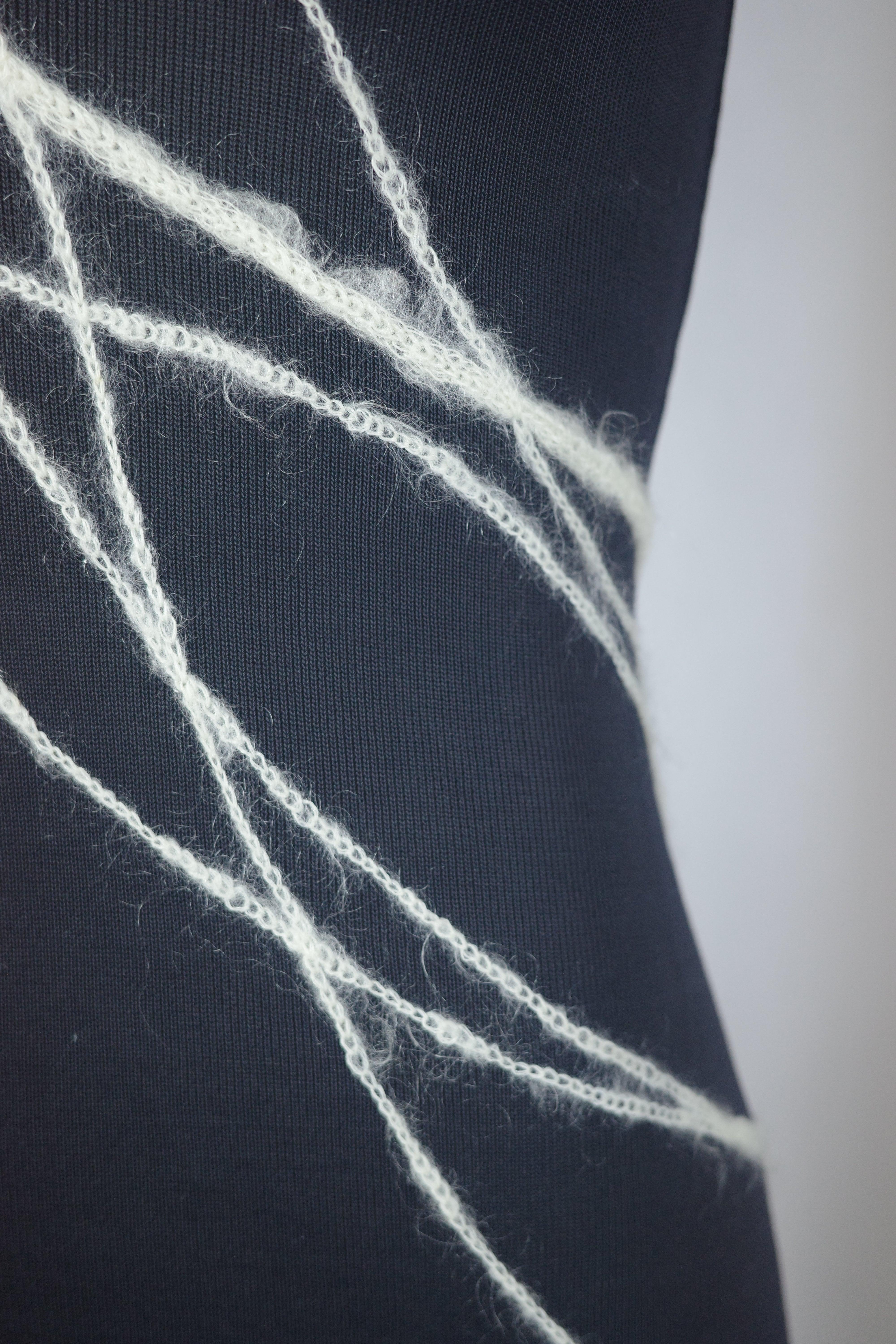 GIANNI VERSACE S/s 1998 Silver Streak Knit Mini Dress im Angebot 5