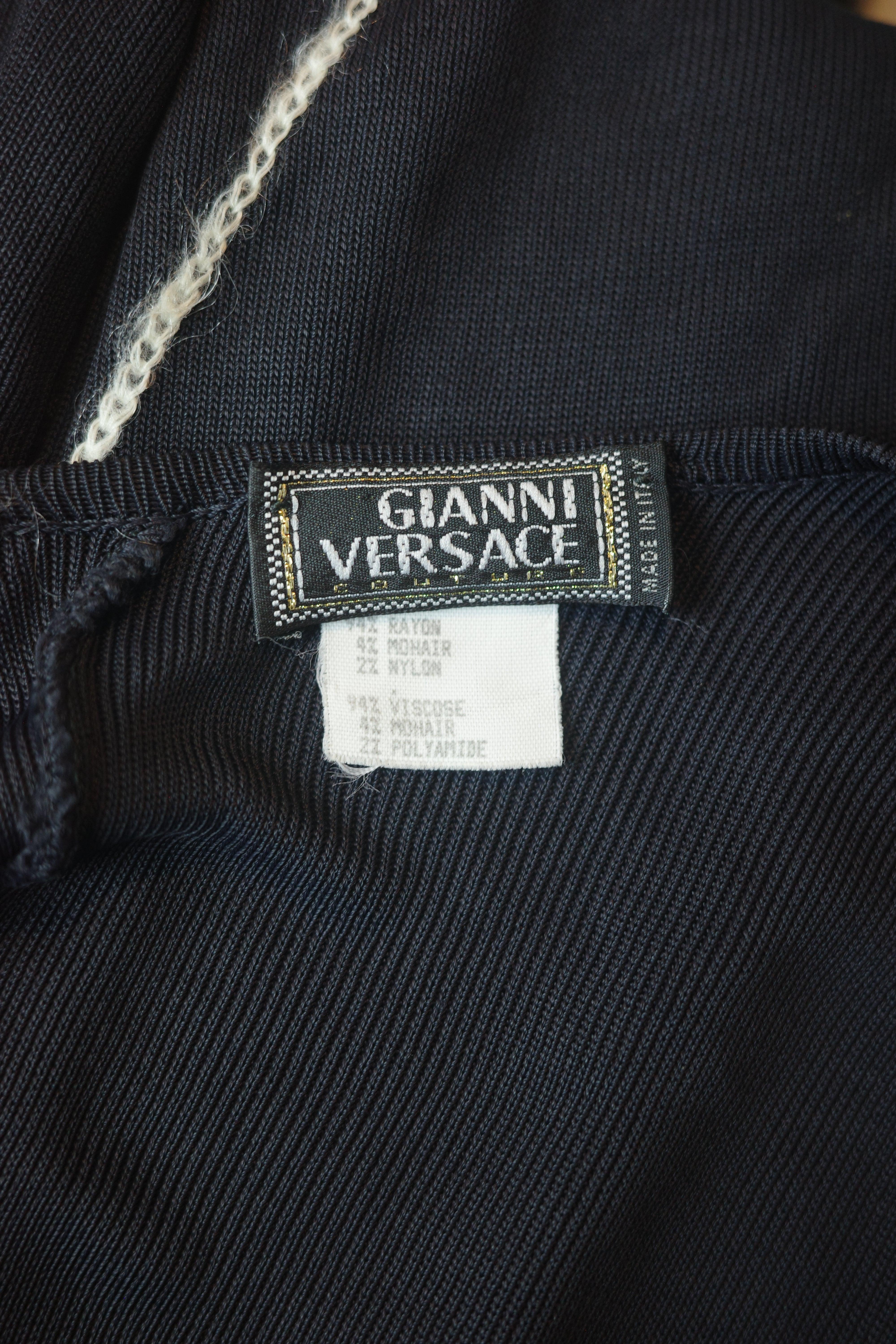 GIANNI VERSACE S/s 1998 Silver Streak Knit Mini Dress im Angebot 6