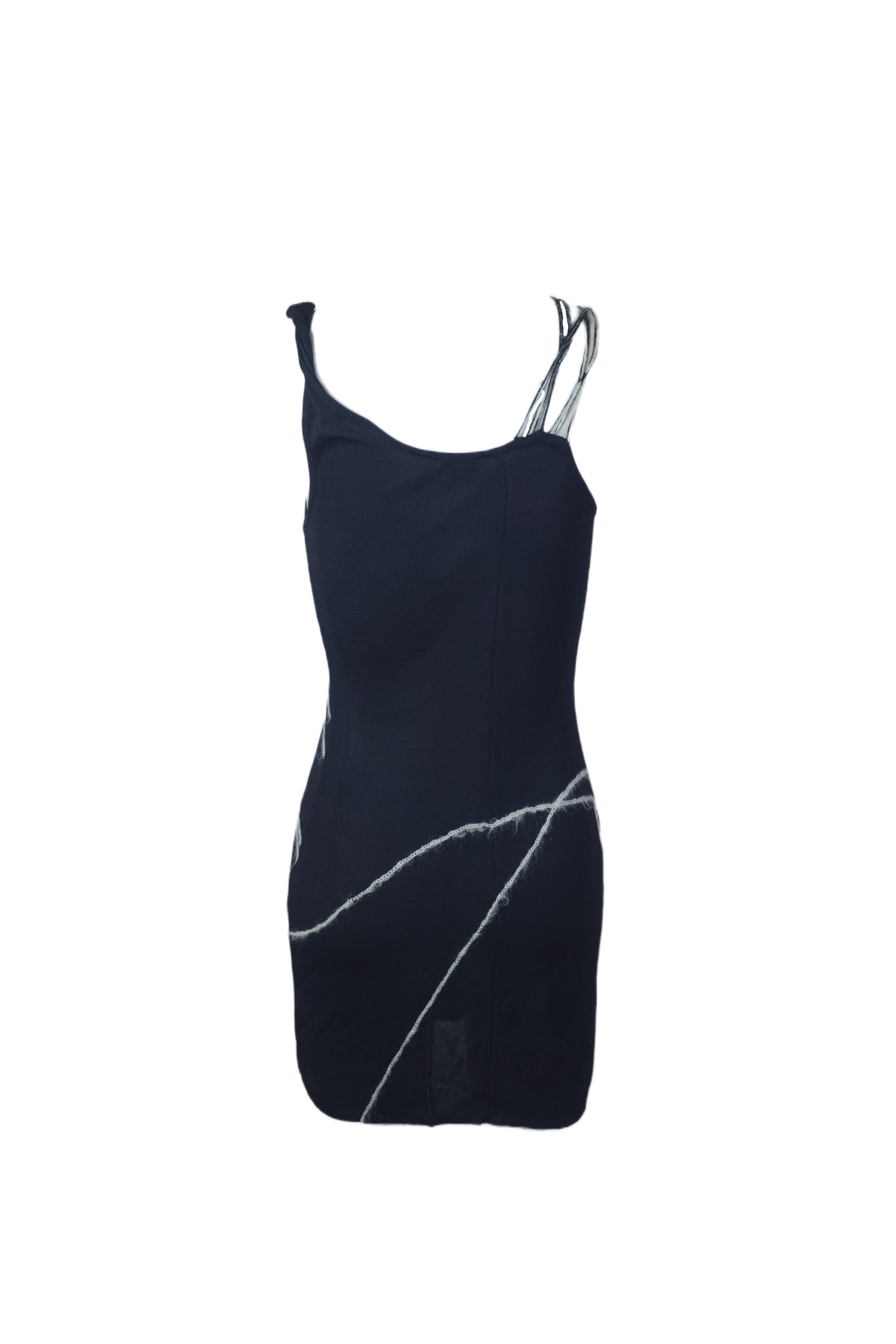 GIANNI VERSACE S/s 1998 Silver Streak Knit Mini Dress im Angebot 3