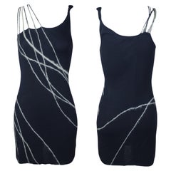 GIANNI VERSACE S/s 1998 Silver Streak Knit Mini Dress