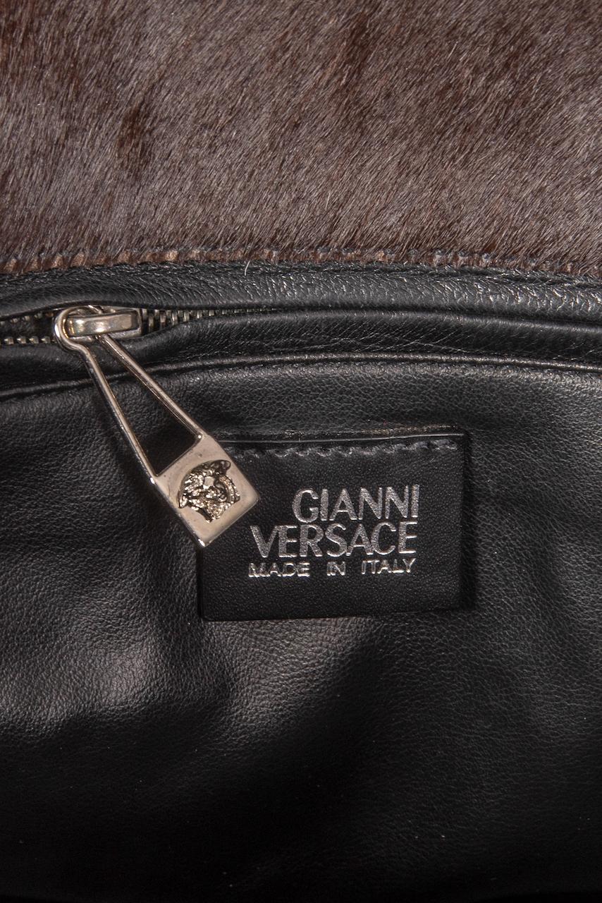 GIANNI VERSACE S/S 1999 Ad Campaign Irises Hand-Painted Cowhide Handbag For Sale 7