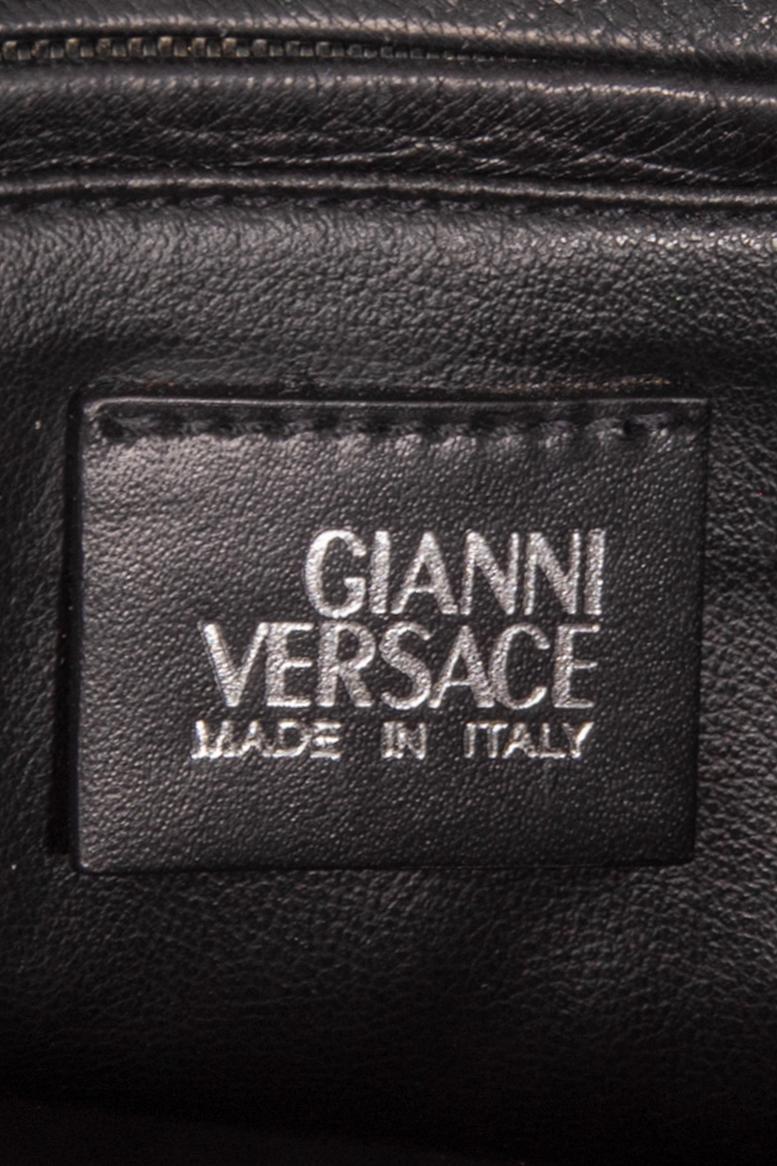 GIANNI VERSACE S/S 1999 Ad Campaign Irises Hand-Painted Cowhide Handbag For Sale 9