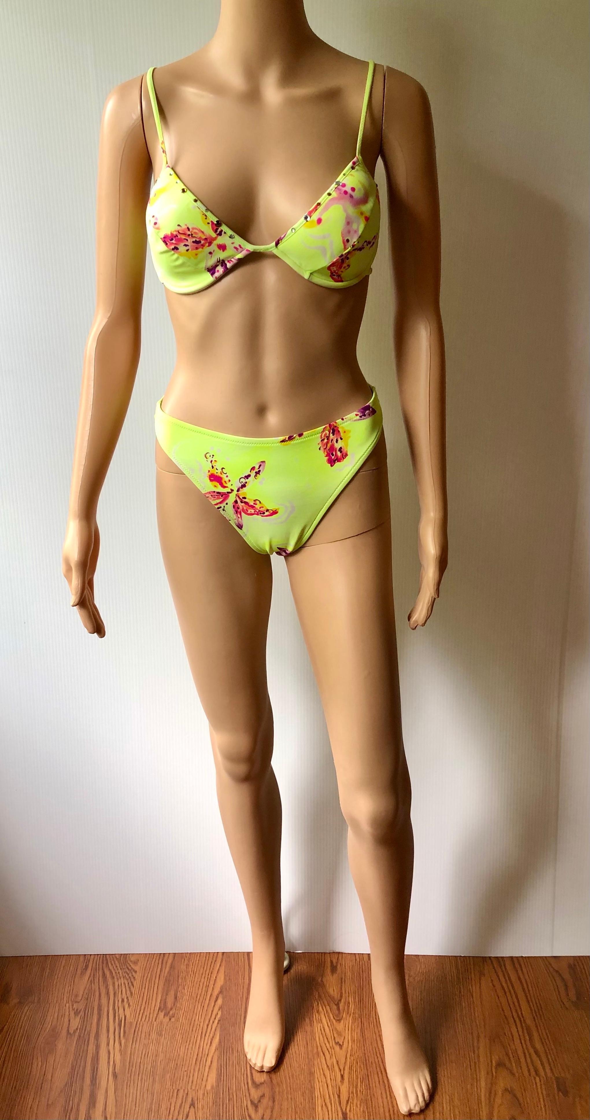 Ensemble Bikini deux pièces Gianni Versace Orchid Neon S/S 2000 - Maillot de bain et maillot de bain  Pour femmes en vente