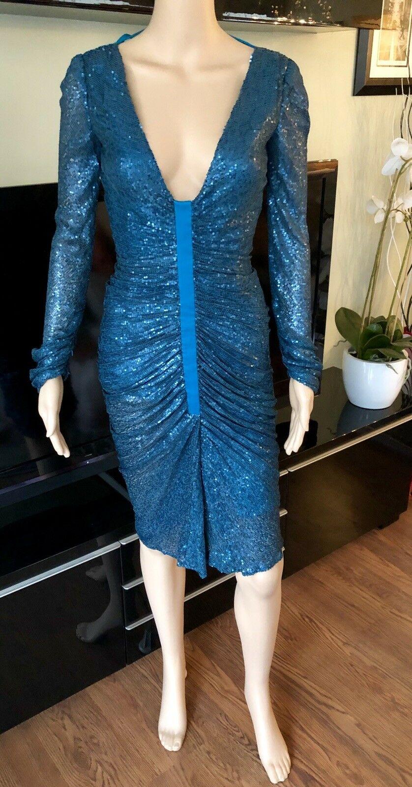 blue sequin dress long
