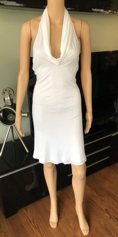 Gianni Versace S/S 2001 Runway Vintage Backless Plunged White Dress