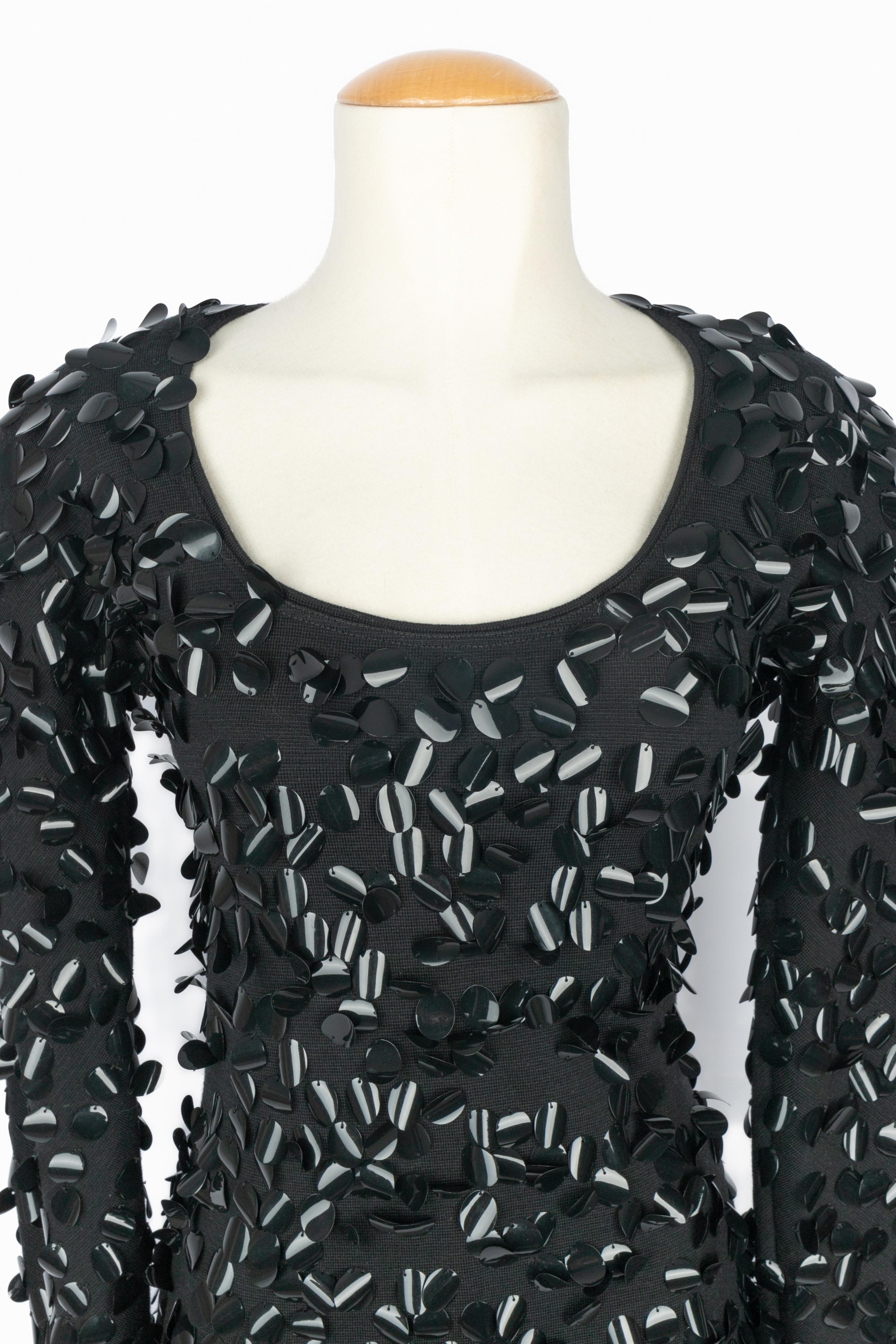 Nero Gianni Versace abito con paillettes Couture in vendita