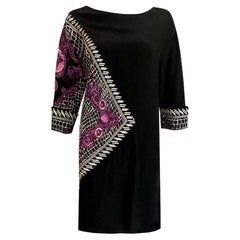 Gianni Versace - Shift Dress - Asymmetric Abstract ‘Medusa Head’ Print + Buttons