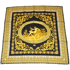 Gianni Versace Signature "House of Versace" Shades of Gold & Black Silk Jacquard