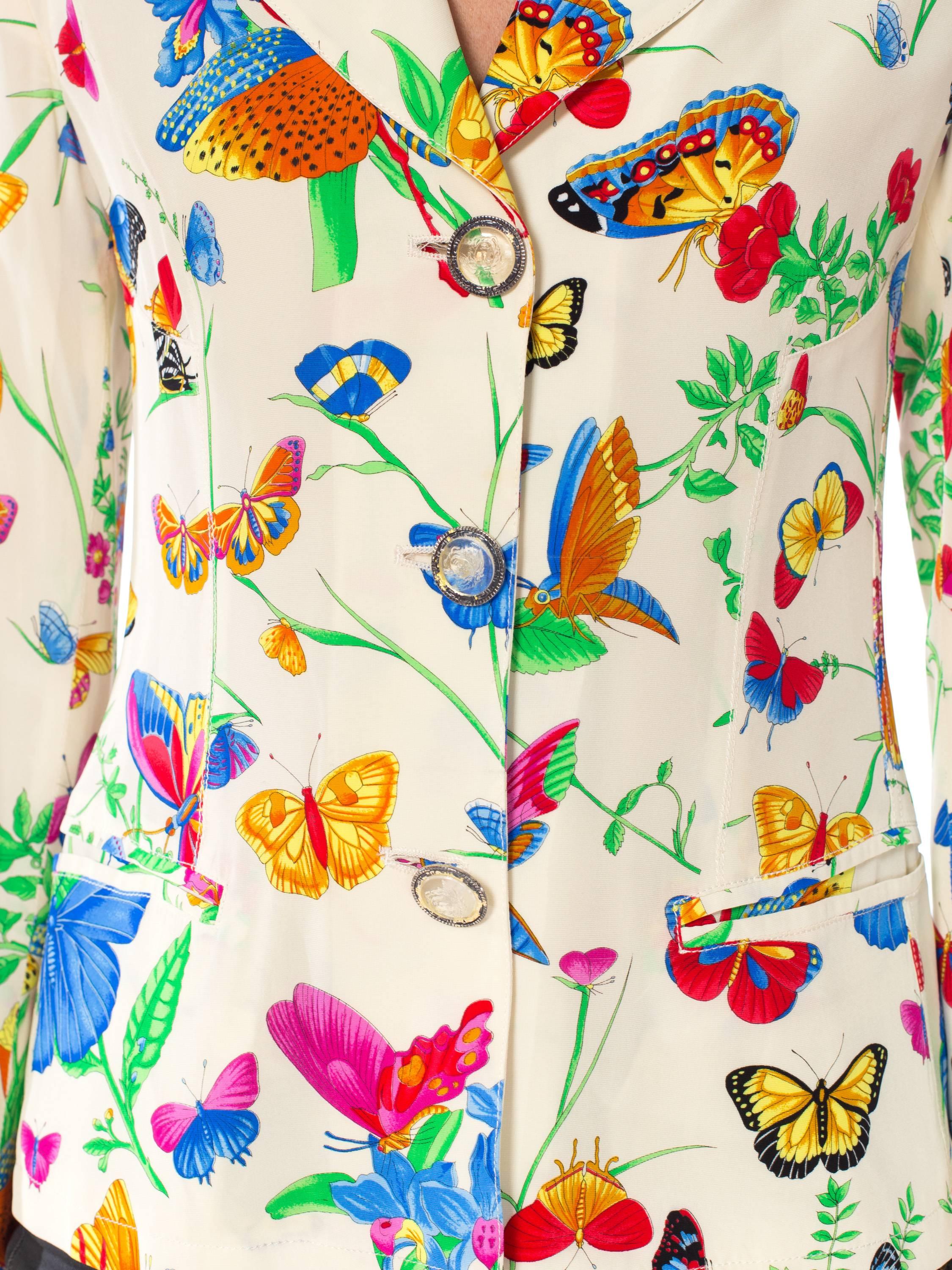 Women's Gianni Versace Silk Butterfly Jacket, 1990s 