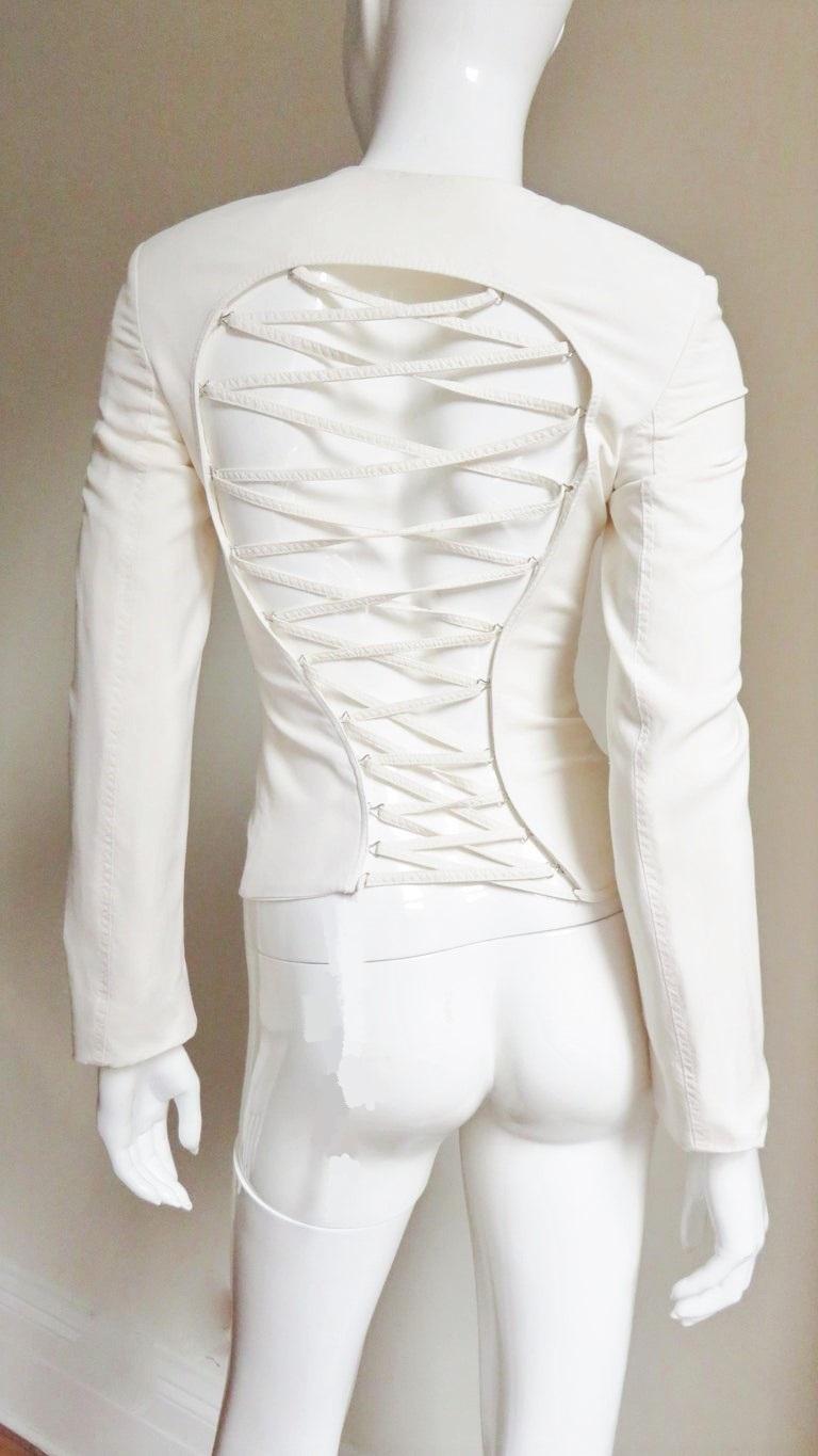  Gianni Versace Silk Lace up Back Jacket For Sale 4