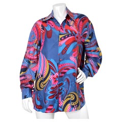 Gianni Versace Silk Patterned Button-Up Shirt circa 1990s