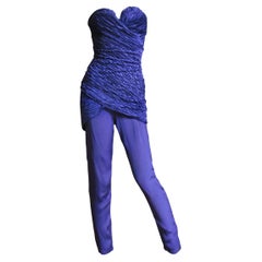 Vintage Gianni Versace Silk Strapless Jumpsuit 1980s