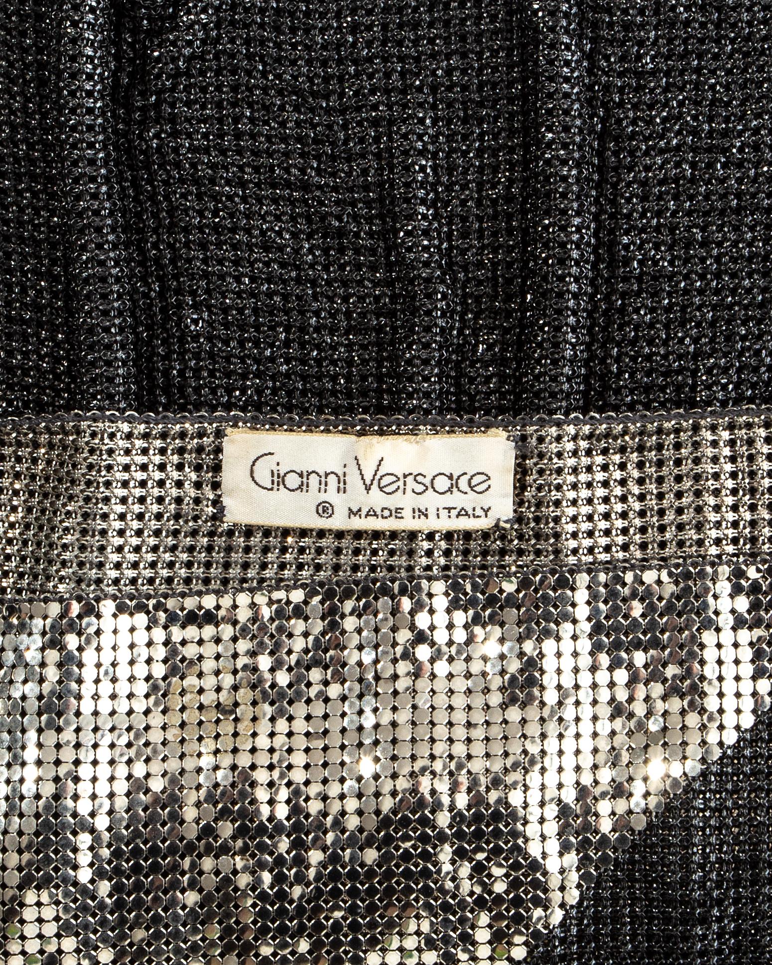 Gianni Versace silver oroton chainmail metal mesh top, fw 1983 In Good Condition For Sale In London, GB