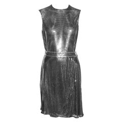 Gianni Versace silver Oroton metal chainmail bodysuit and skirt, fw 1994