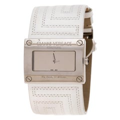 Gianni Versace Silver Stainless Steel V-Couture 71O Women's Wristwatch 40MM