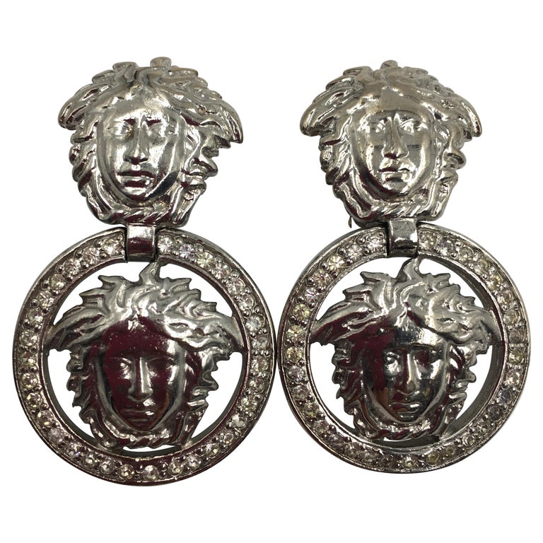 Silver 2024 versace earrings