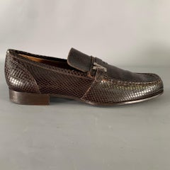GIANNI VERSACE Size 10 Brown Python Loafer Loafers
