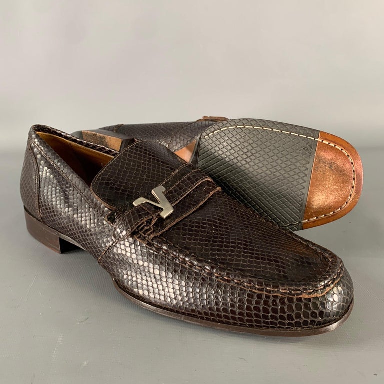 GIANNI VERSACE Größe 10 Braun Python Loafer Loafers im  display picture 2