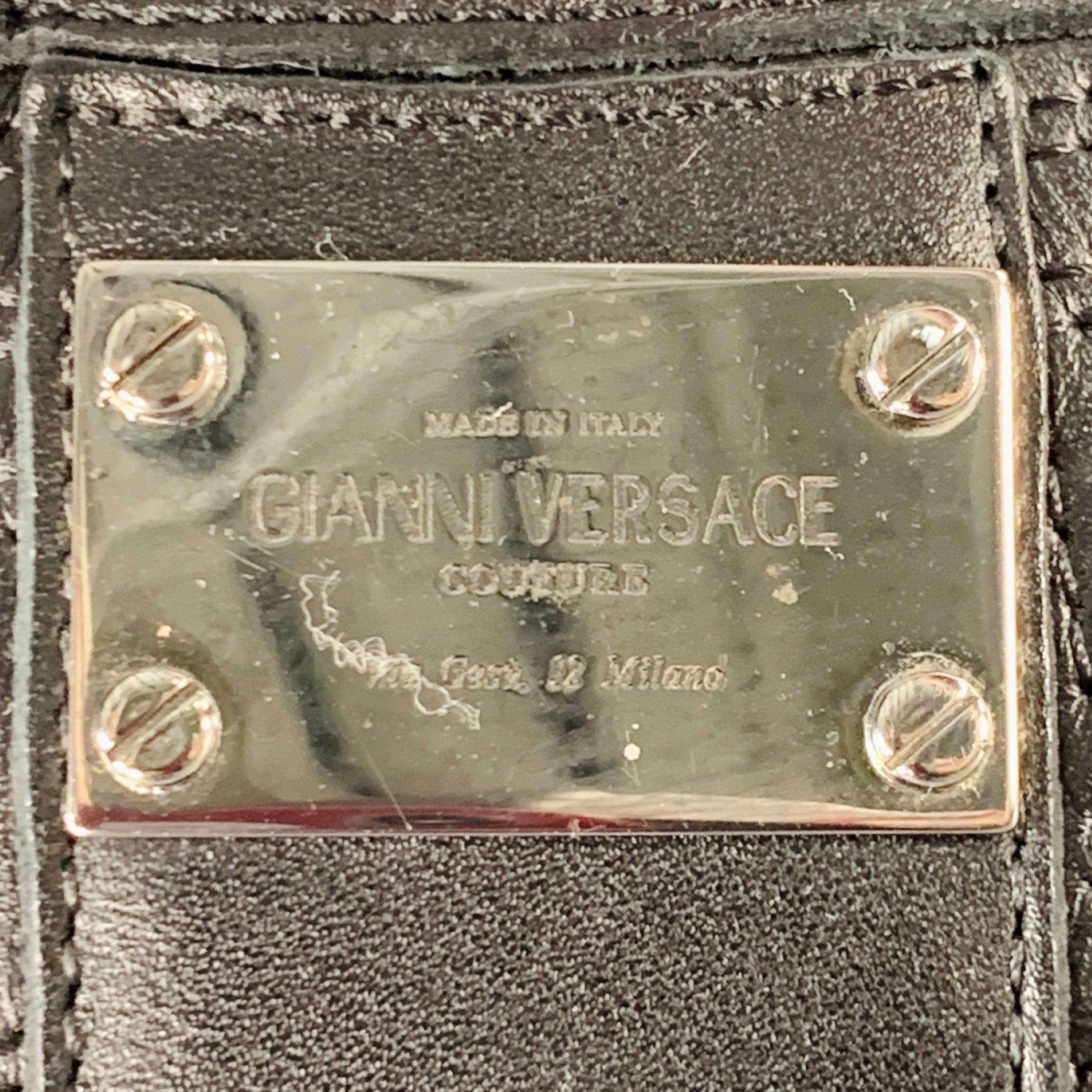 GIANNI VERSACE Zapatillas altas de piel Greca negras talla 11 en Excelente estado para la venta en San Francisco, CA