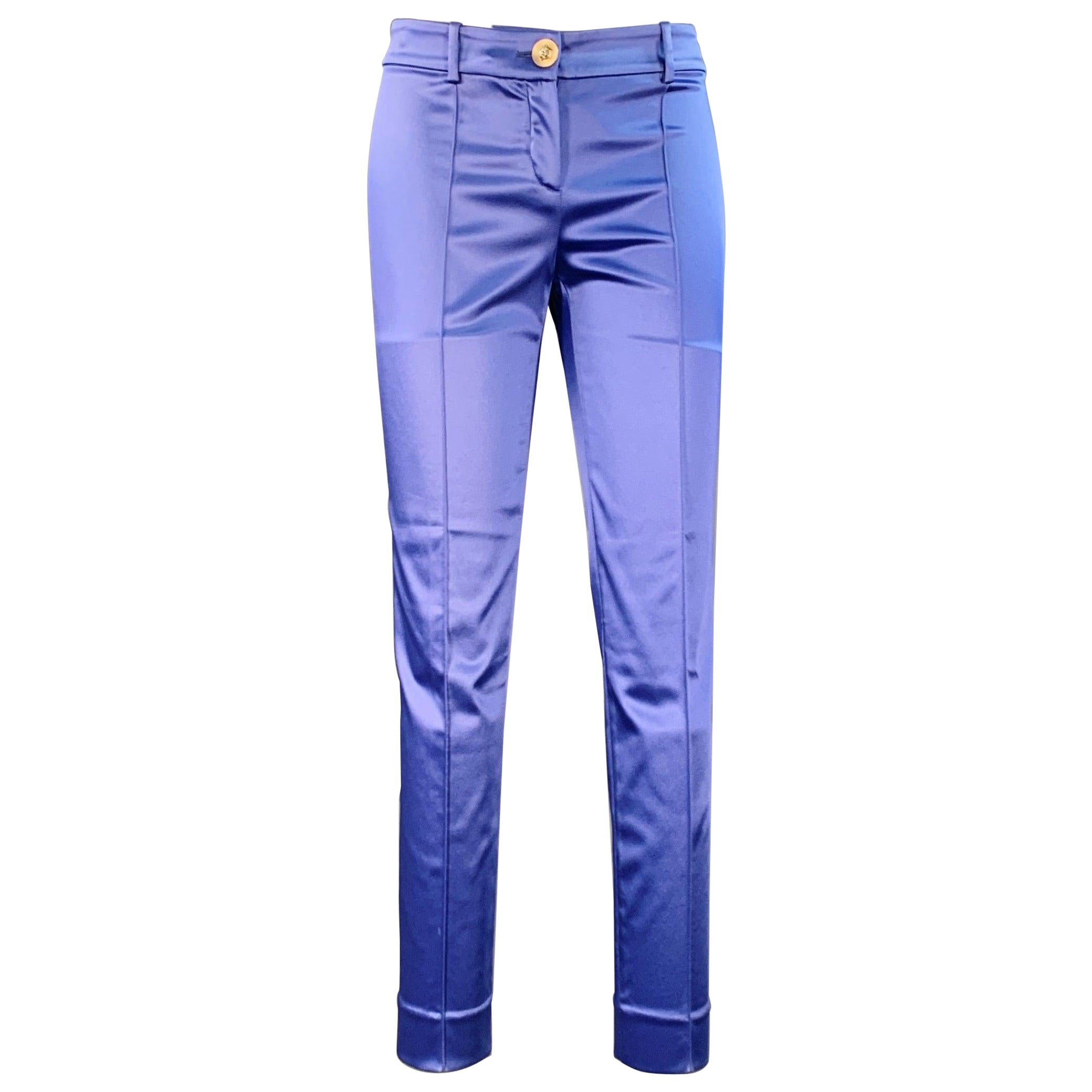 GIANNI VERSACE Größe 4 Lila Acetatmischung Slim Tapered Dress Pants im Angebot