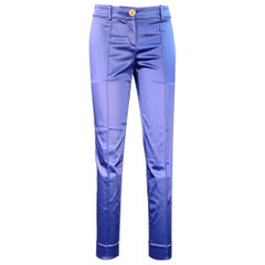 GIANNI VERSACE Größe 4 Lila Acetatmischung Slim Tapered Dress Pants