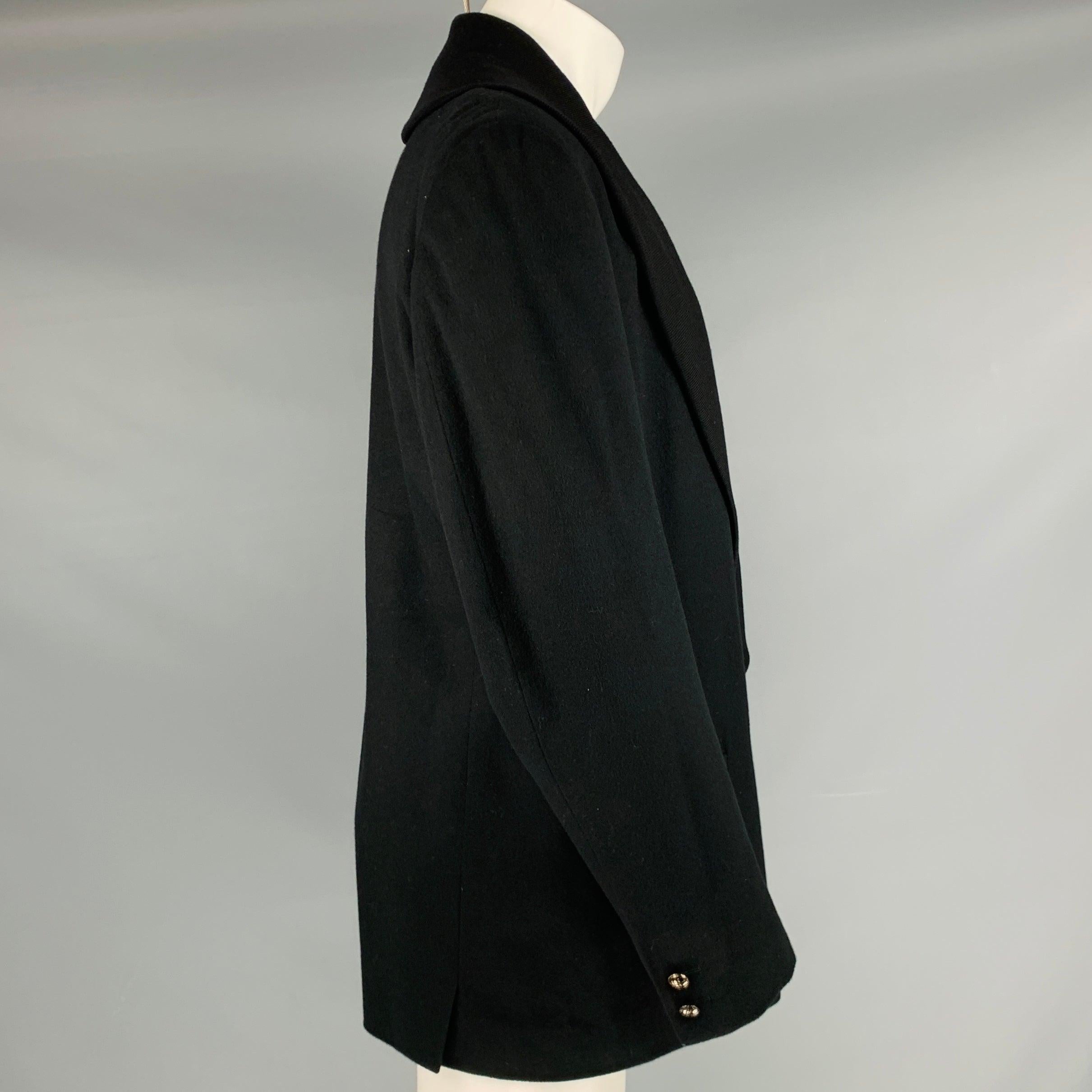 GIANNI VERSACE Size 40 Black Wool Shawl Collar Jacket In Good Condition For Sale In San Francisco, CA