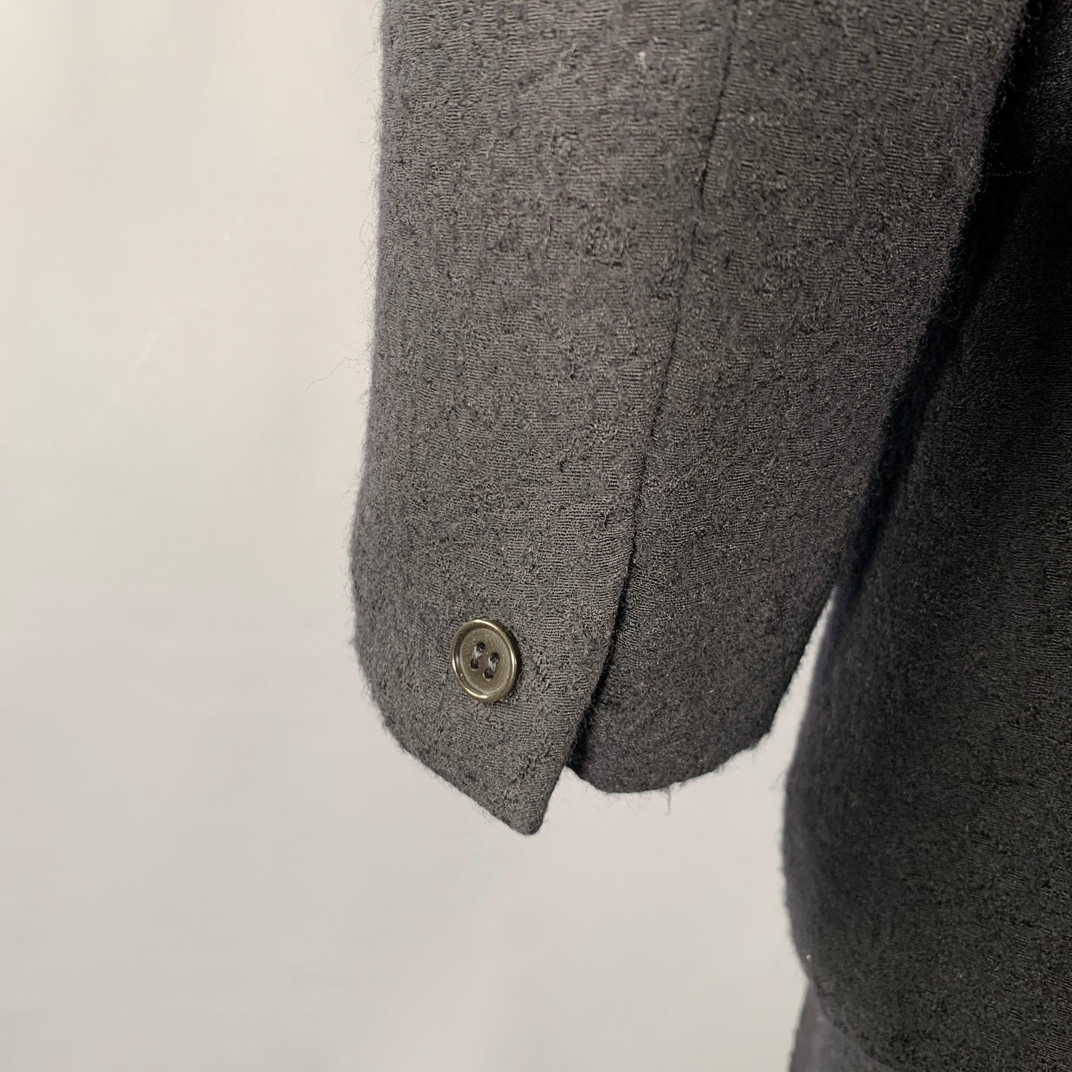 Gianni Versace Taille 42 Tuxedo noir en laine et soie bicolore à double boutonnage en vente 1