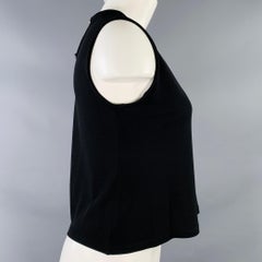 GIANNI VERSACE Size 8 Black Sleeveless Casual Top