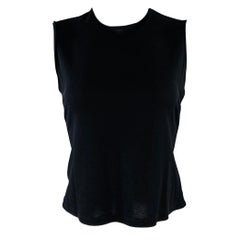 GIANNI VERSACE Size 8 Black Sleeveless Casual Top
