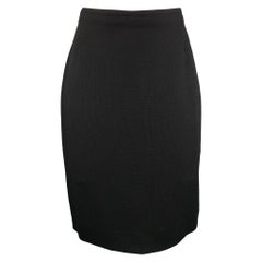 GIANNI VERSACE Taille 8 Jupe crayon texturée noire