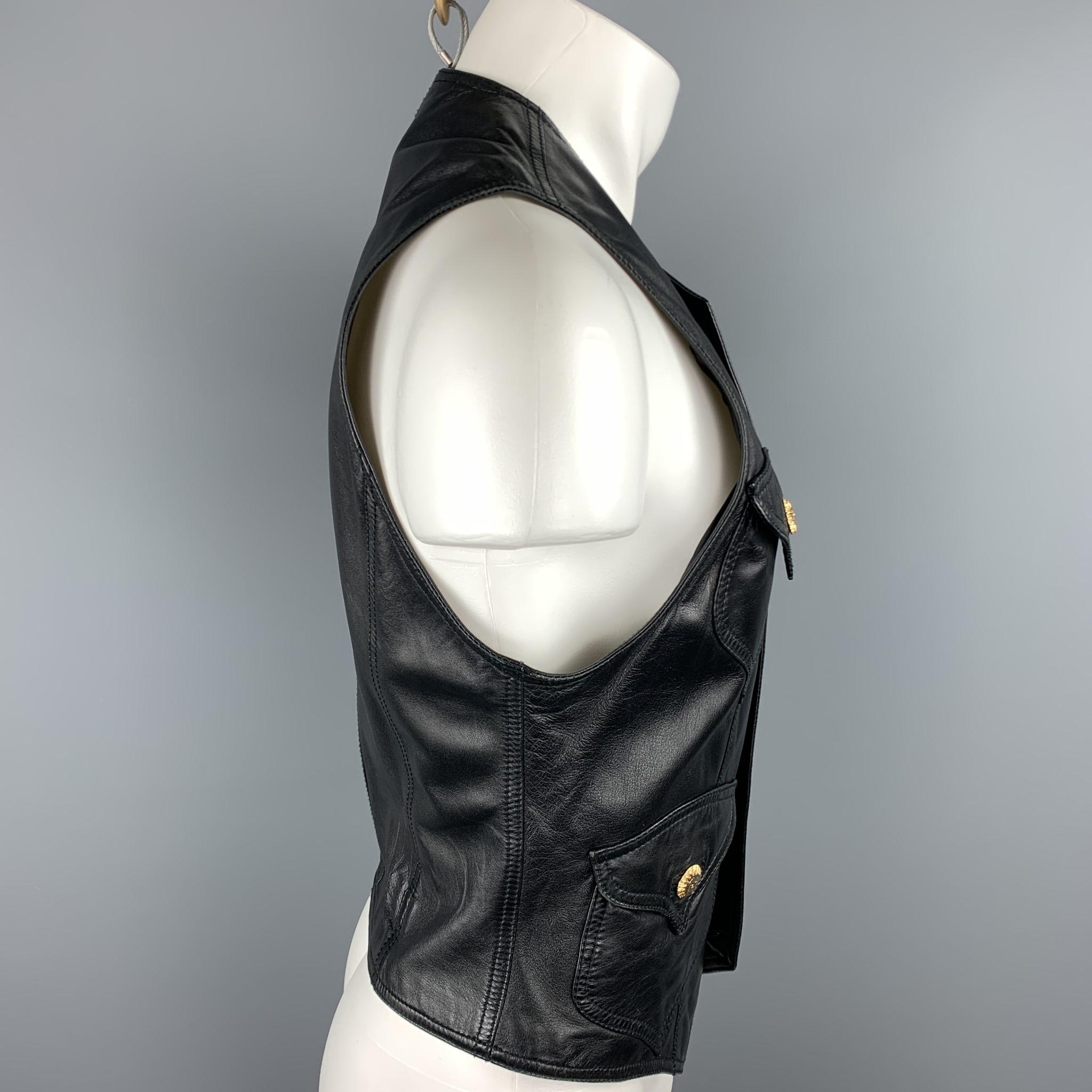 versace leather vest