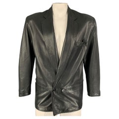 GIANNI VERSACE Größe M Schwarze übergroße Lederjacke